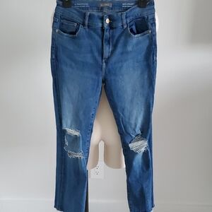 DL 1961 Blue distressed Mara midrise instasculpt ankle denim Jeans Size 28 EUC